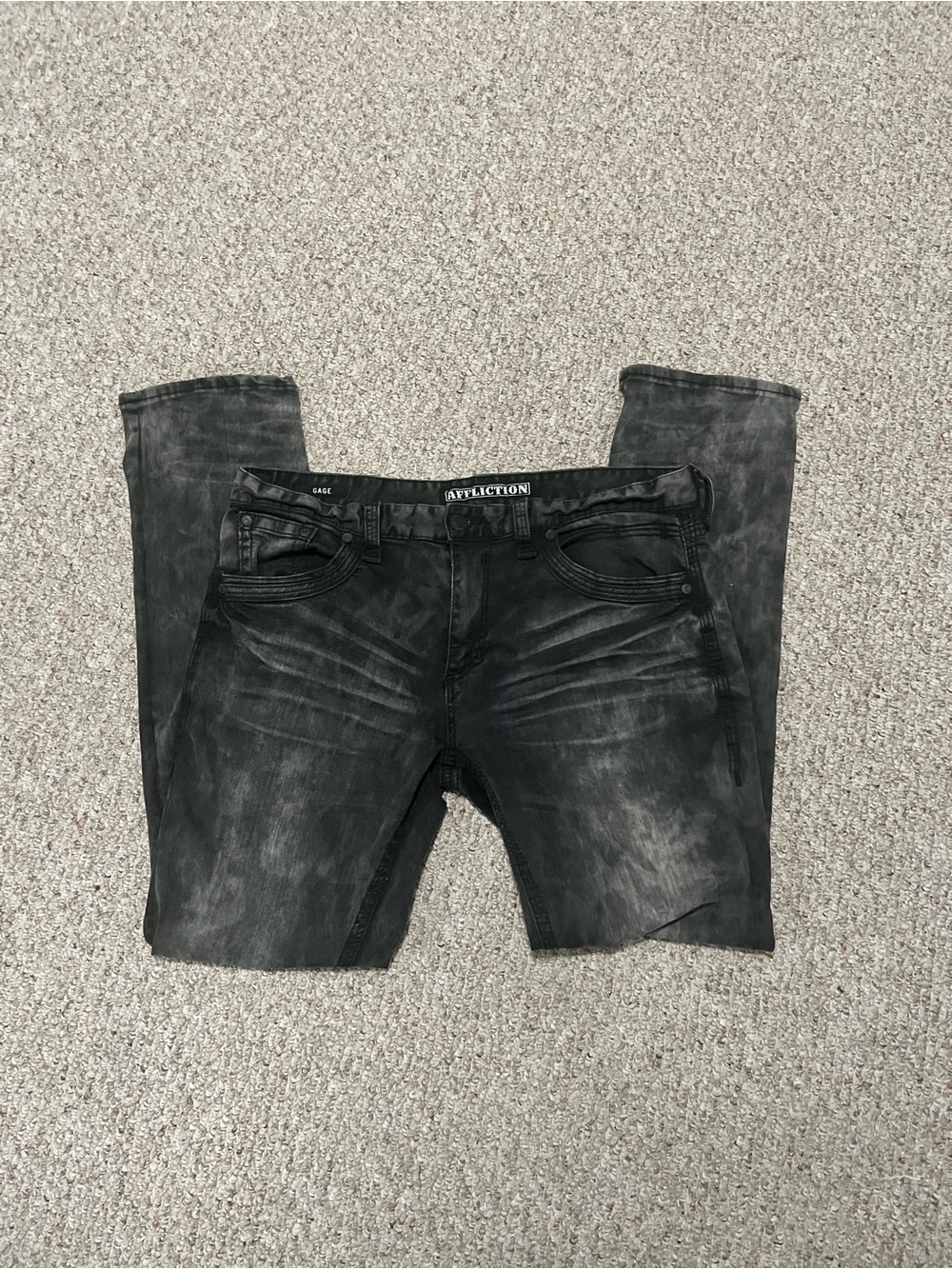 Affliction Men’s Charcoal Black Skinny Jeans